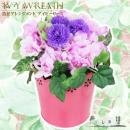 造花アレンジメント Ivy Wreath (アイビーリース)ピンク